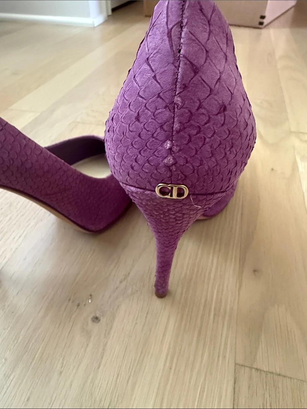 Dior Textured Magenta Pointed-Toe Stiletto Pumps
